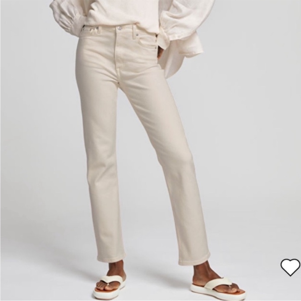 & Other Stories Ecru Straight Cropped “Favourite Cut” Jeans